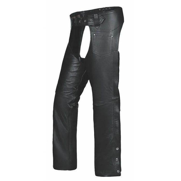 Steed - Unisex Leather Motorcycle Chaps with Coin Pocket