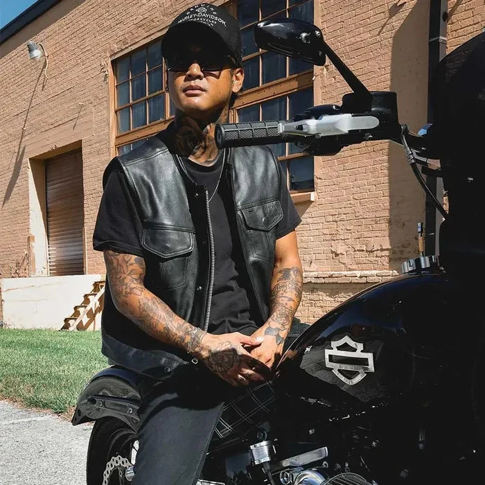 Steelhorse - Men's SOA Club Style Leather Motorcycle Vest