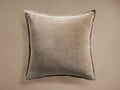 Front view of the beige Stone Washed Velvet Pillow, featuring a visibly distressed velvet texture.