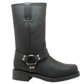 StormGuard Men's black Leather biker boots