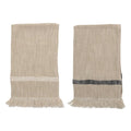 Striped Tea Towels with Fringe, Set of 2