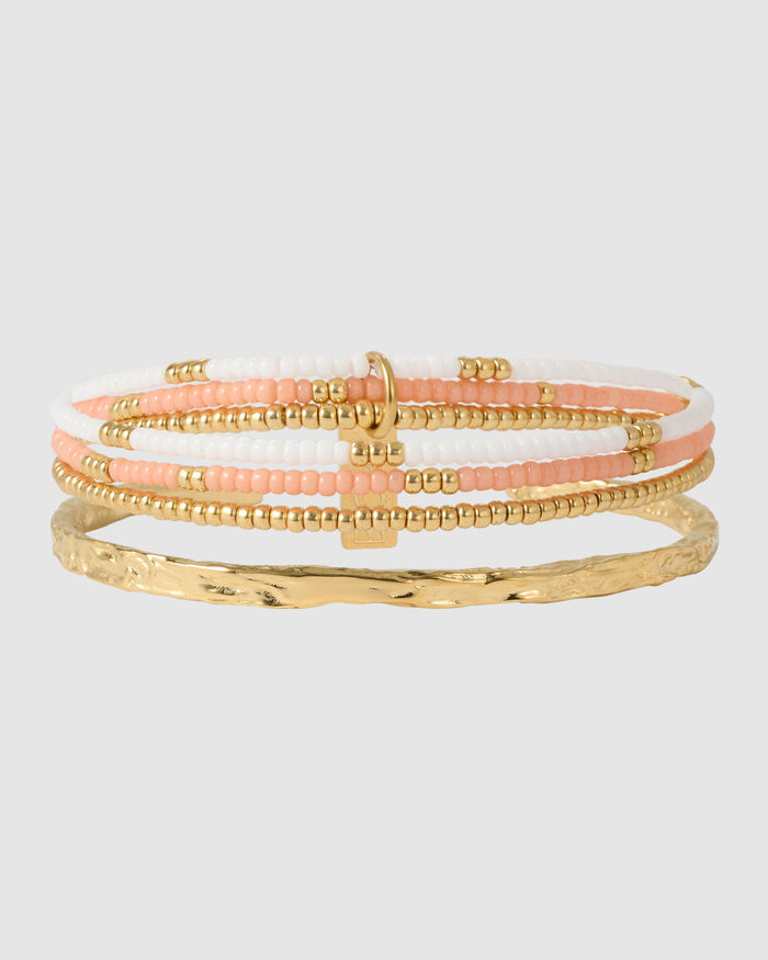 Sunshine Bracelet Stack - Coral