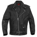 Super Arnold Men's Black Leather Jacket – Retro Design
