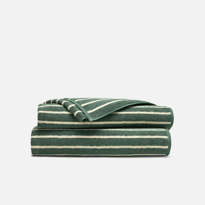 Striped Botanical Green / Bath Sheets