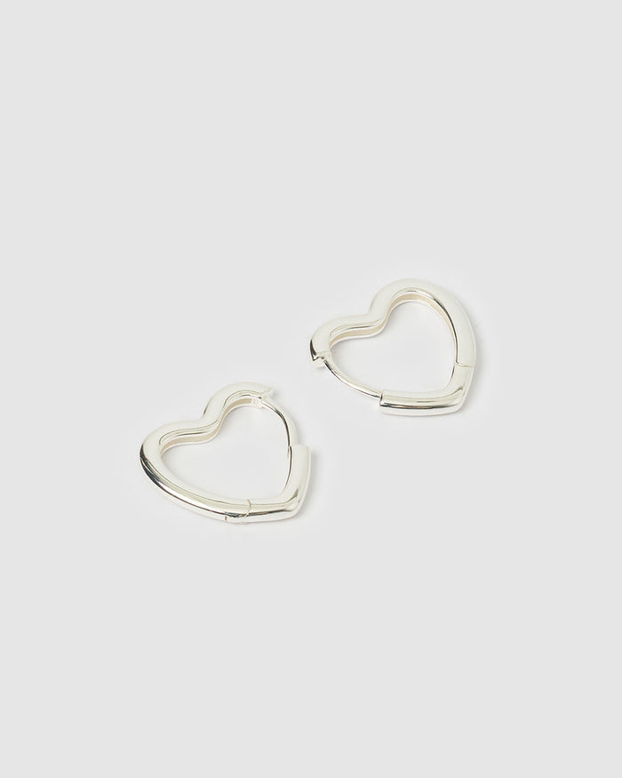 Sweetheart Silver Earrings - Large