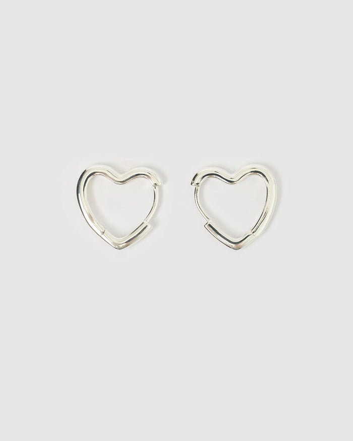 Sweetheart Silver Earrings - Large