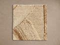 Tasmin Hand-Knotted Rug Swatch, beige & light brown with abstract, raised textured pattern. Flat, top-down view.