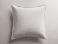 Square Tegan Sham, light gray, with subtle horizontal stripe texture and a crisp 1-inch framed edge.
