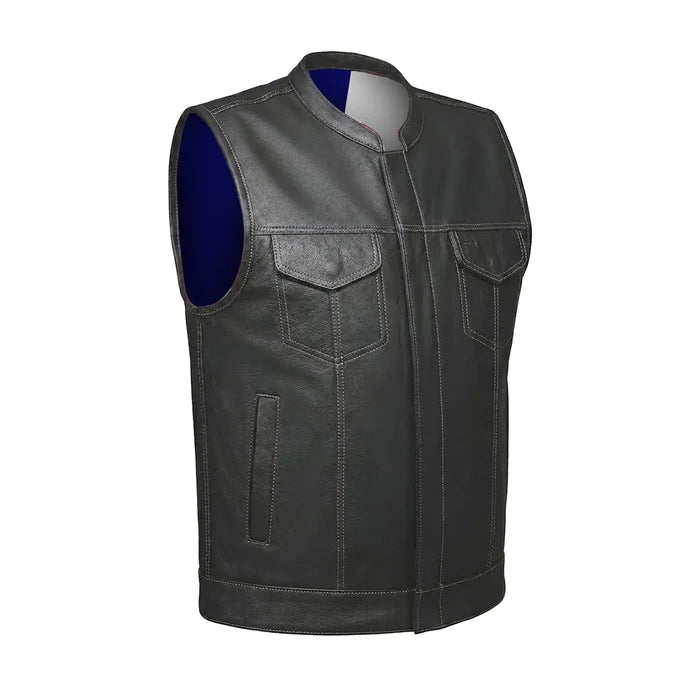 Texan - Men's Texas Flag Club Style Leather Motorcycle Vest