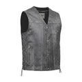 Tombstone - Men's Motorcycle Leather Vest (Gray)