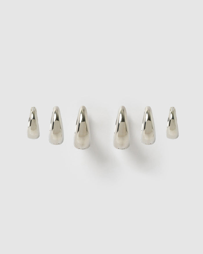 Triple Max Earring Stack - Silver