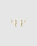 Twin Earring Stack - Gold