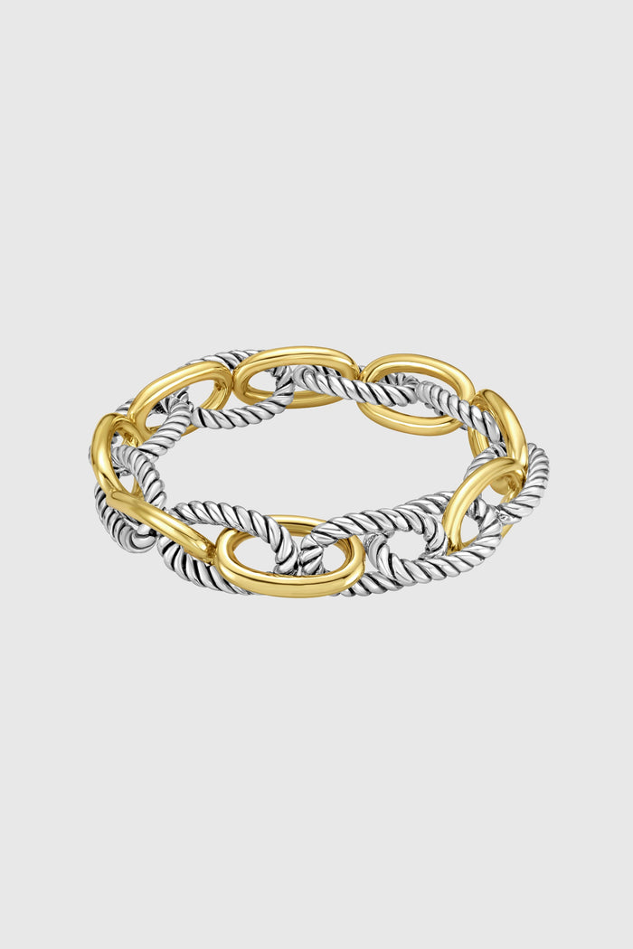 Two-Tone Twisted Link Bracelet