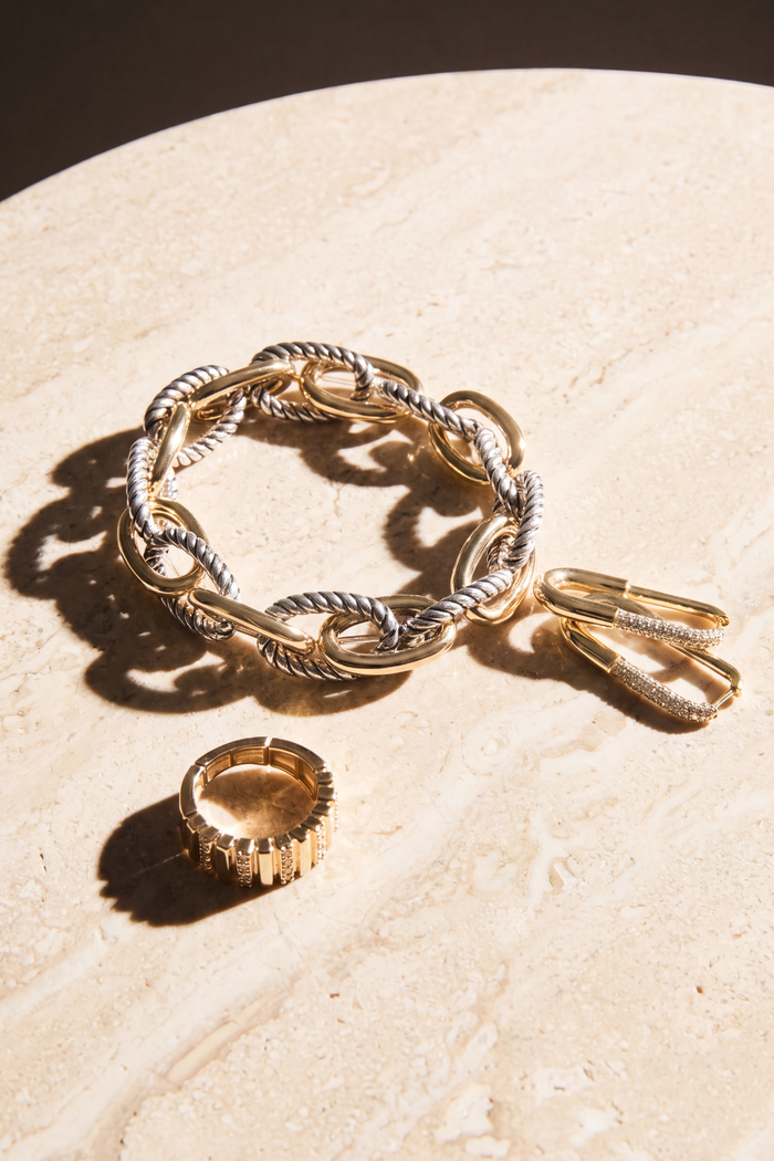 Two-Tone Twisted Link Bracelet