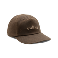 Unstructured 5-Panel Embroidered Waxed Cotton Cap in Buck, front view #buck
