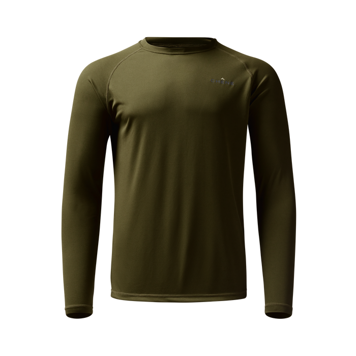 Vale 105 Synthetic Crew L/S in Dark Olive, front view #dark_olive