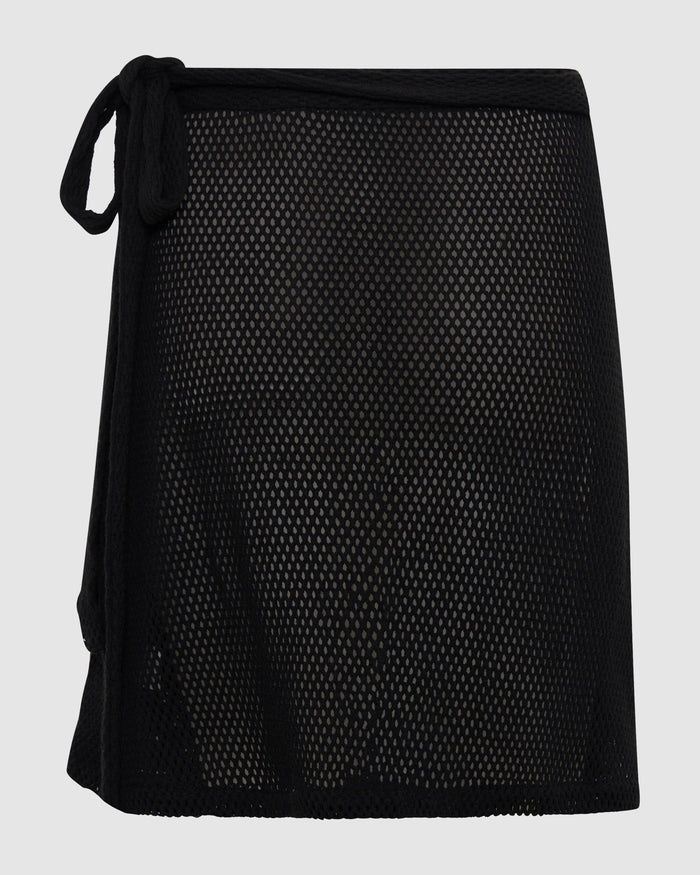 Verona Mini Wrap Skirt - Liquorice