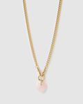 Violet Heart Necklace - Rose Quartz
