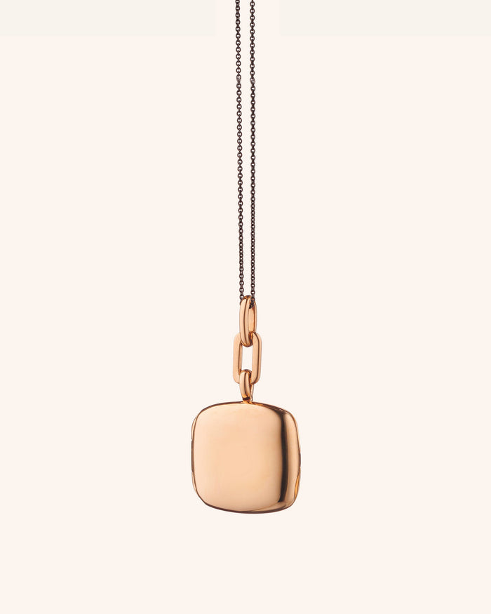 18K Rose Gold / 17" Black Steel Chain