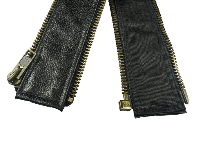 VXP54 Men's Black Universal Vest Expander Panel with Antique Zip (Single Piece)