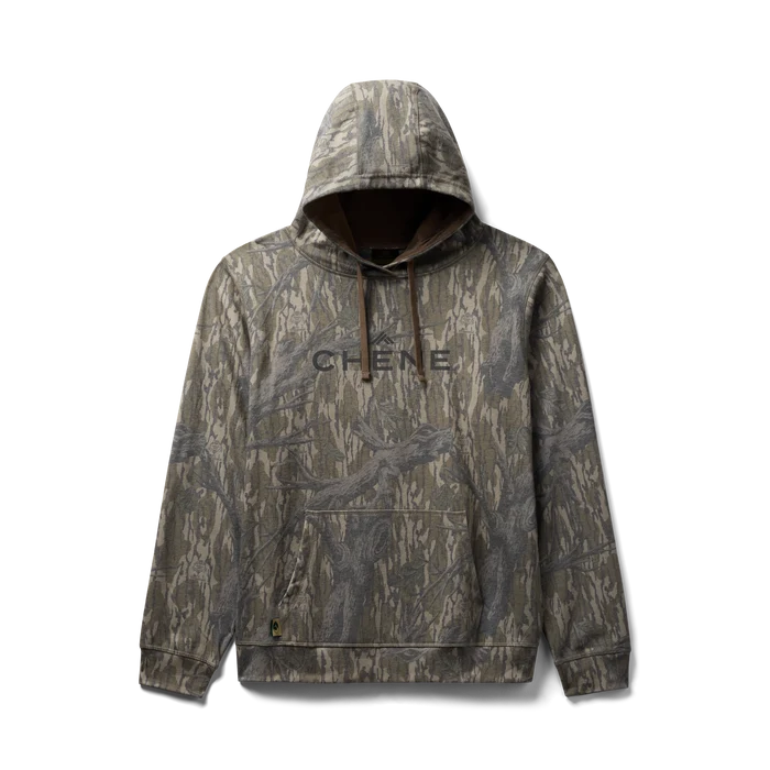 Washed Out Camo Logo Hoodie in Mossy Oak Original Treestand, flat lay #mossy_oak_original_treestand