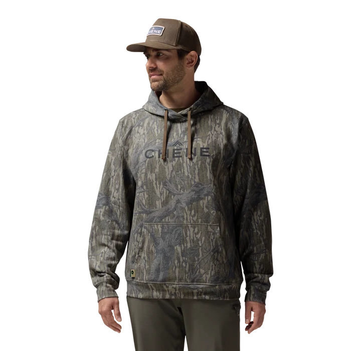 Washed Out Camo Logo Hoodie in Mossy Oak Original Treestand, on model #mossy_oak_original_treestand