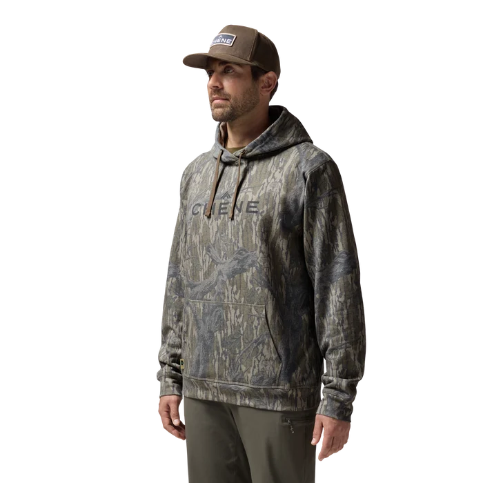 Washed Out Camo Logo Hoodie in Mossy Oak Original Treestand, on model #mossy_oak_original_treestand