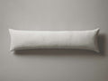 White Washed Waffle Lumbar Pillow Cover on a plain gray background, featuring subtle textured waffle pattern and knife edge detail.