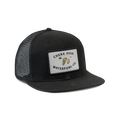 Waterfowl Co. Waxed Mesh Back Cap in Black, front view #black