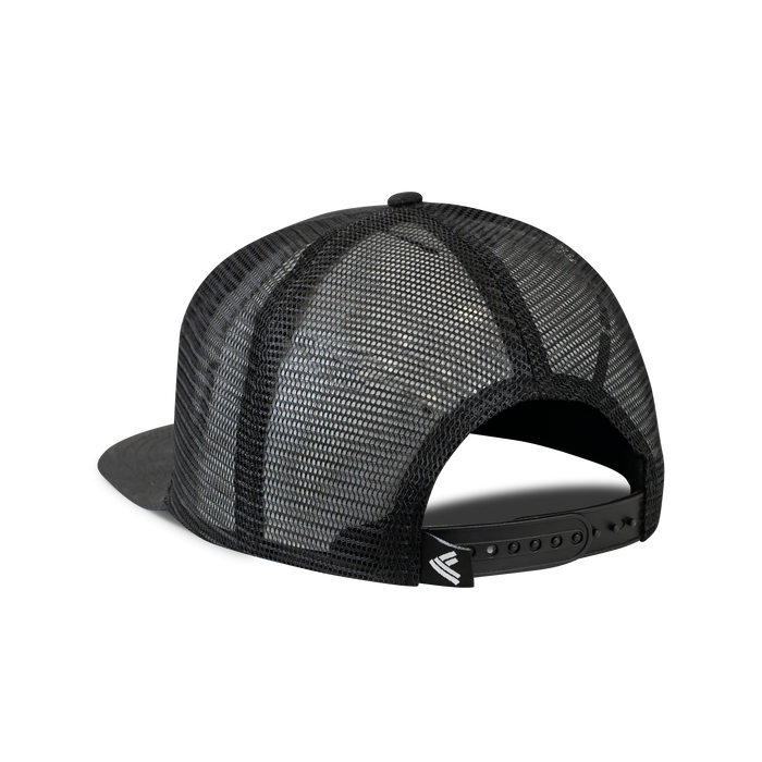 Waterfowl Co. Waxed Mesh Back Cap in Black, back view #black