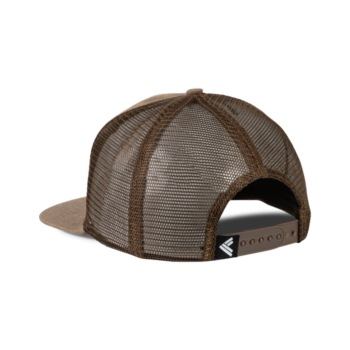 Waterfowl Co. Waxed Mesh Back Cap in Dirt, back view #dirt