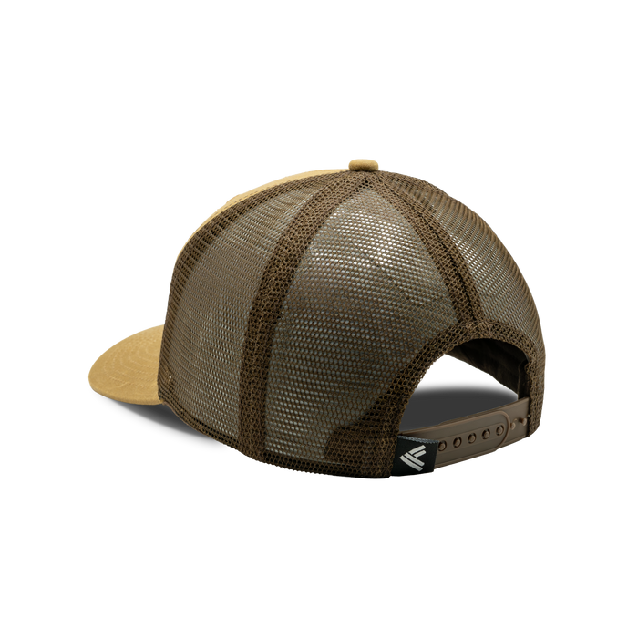 Waterfowl Co. Waxed Mesh Back Cap in Field Khaki, back view #field_khaki