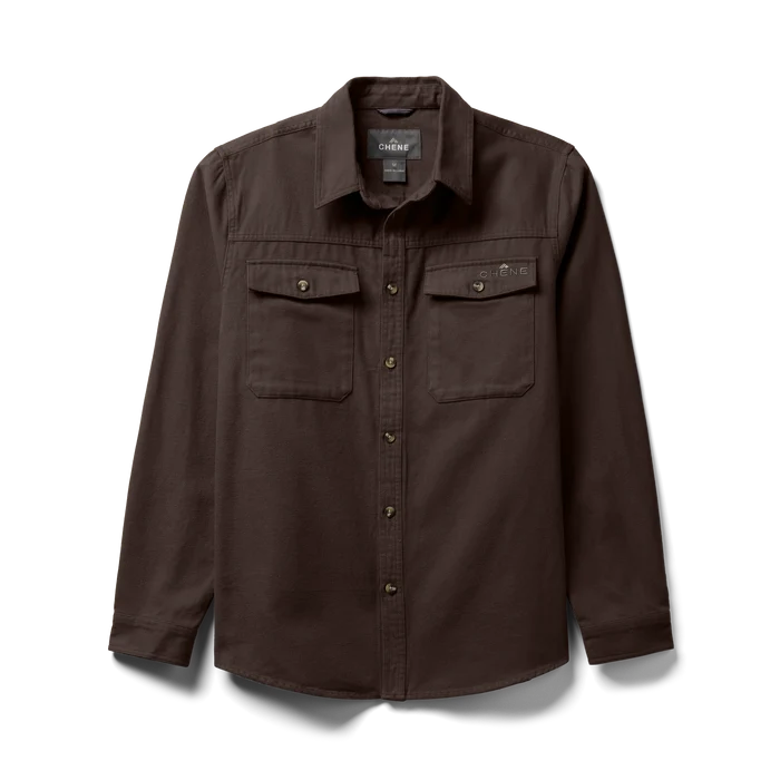 Waterfowler Moleskin Shirt in Brown, flat lay #brown