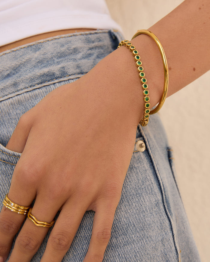 Winona Gold Bracelet - Emerald