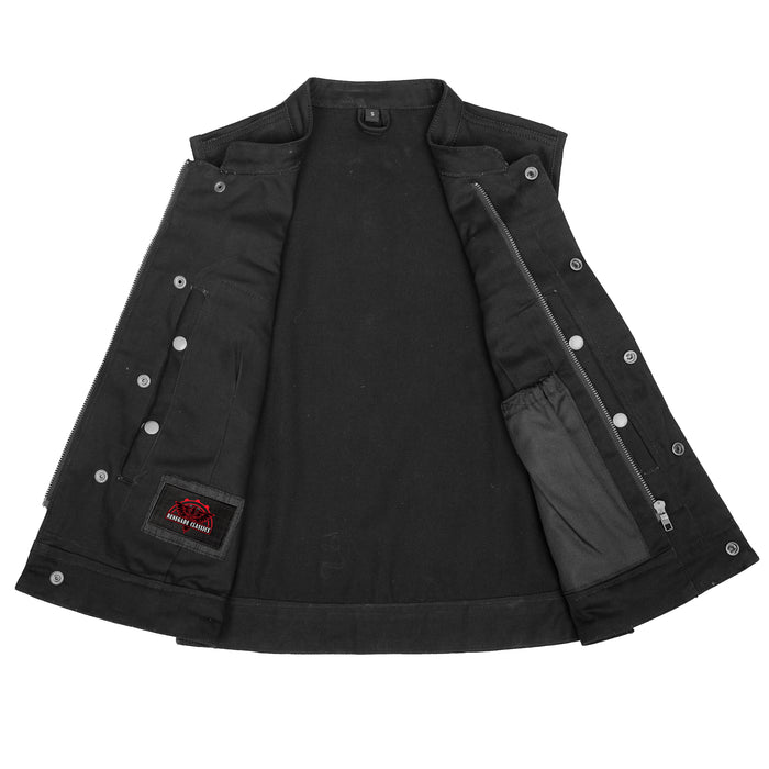 Women's Advance Black Construction Denim Vest