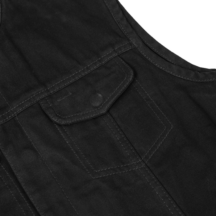Women's Advance Side Laces Black Construction Denim Vest