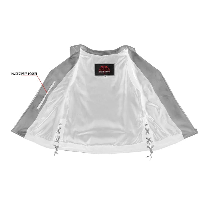 Women's Brown Zippered Vest with Lacing Details