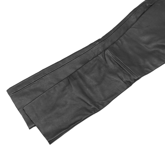 Women's Classic 5 Pocket Black Casual Motorcycle Leather Pants