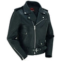 Women's Classic Plain Side Fitted M/C Style Jacket