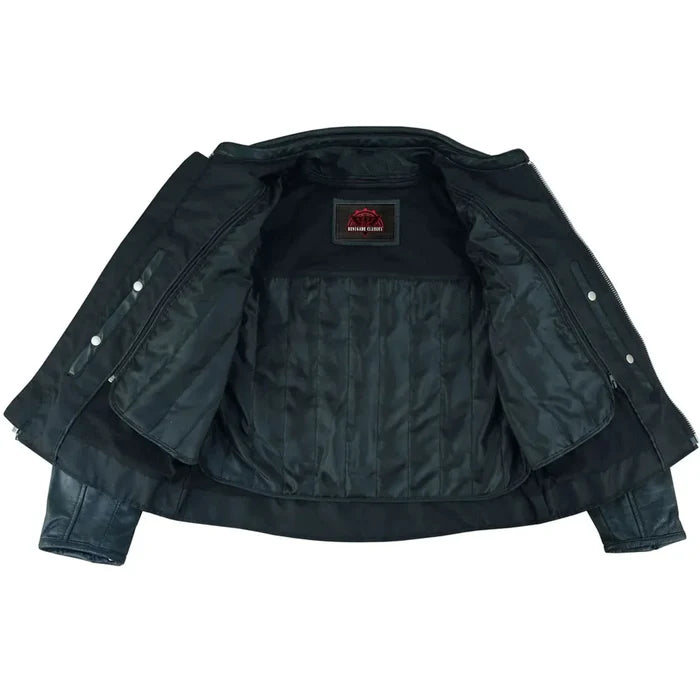 Women's Classic Plain Side Fitted M/C Style Jacket