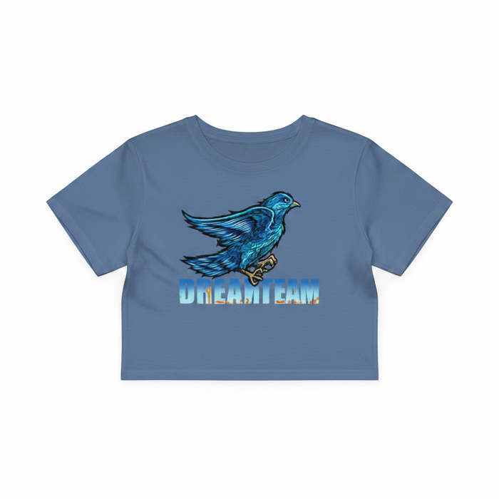 Women's Crop Top with DreamTeam Logo - flat lay