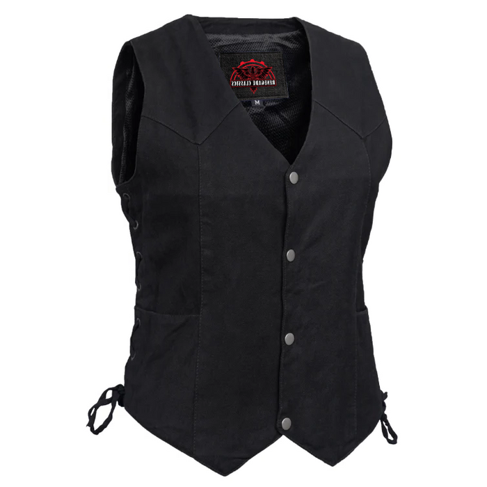 Women's Denim Classic Side Lace Vest