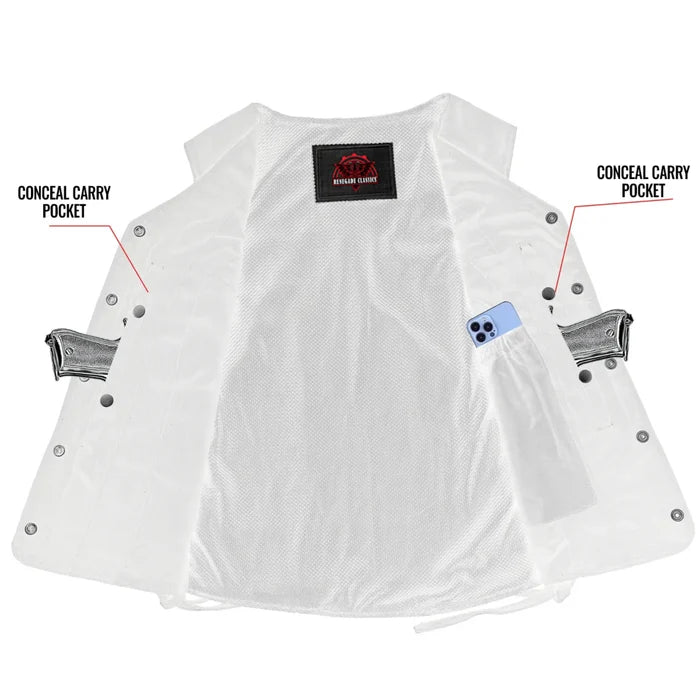 Women's Denim Longer Body ¾ Vest - Side Laces