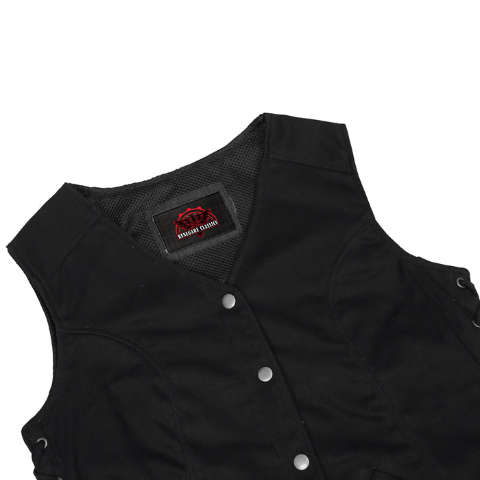 Women's Denim Longer Body ¾ Vest - Side Laces
