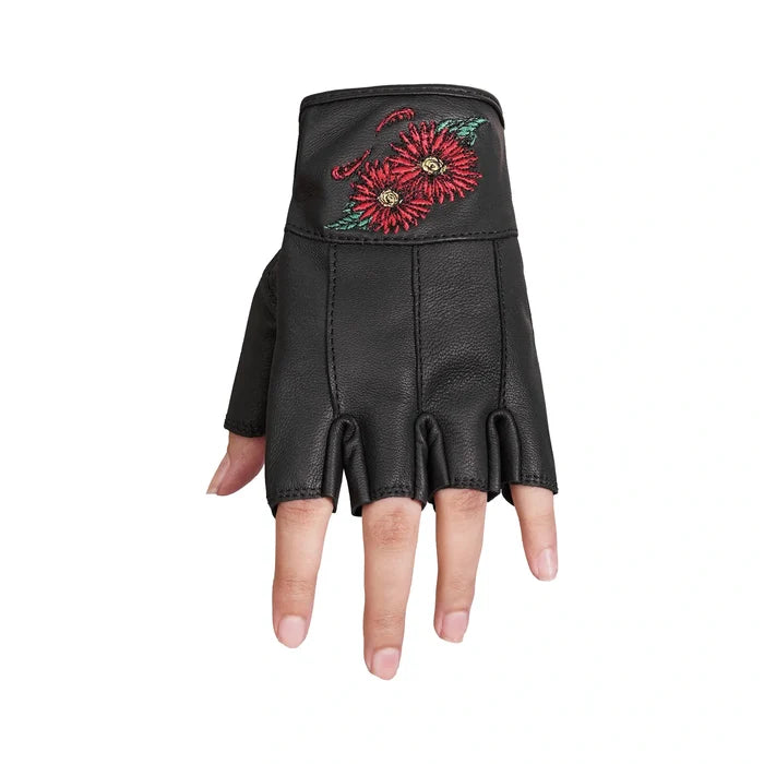 Women's Embroidered Fingerless Glove