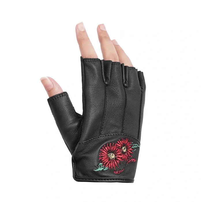 Women's Embroidered Fingerless Glove