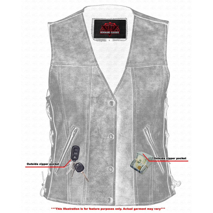 Women's Gray Single Back Panel Concealed Carry Vest