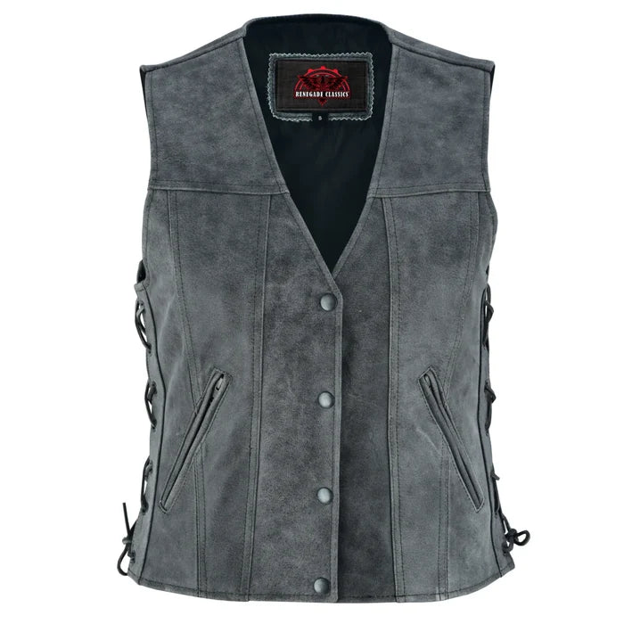 Women's Gray Single Back Panel Concealed Carry Vest