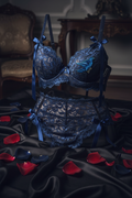 Black satin & roses