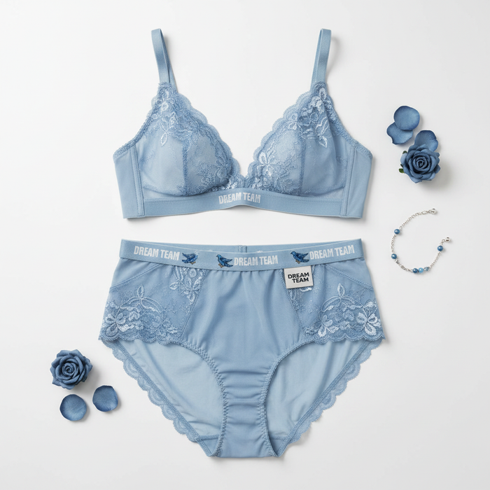 Women's Lingerie Set with DreamTeam Logo - flat lay